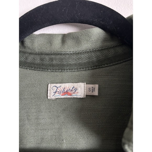 Faherty Stretch Surplus Dress Olive Green Small V Neck Boho‎ Coastal Beach - Picture 3 of 6